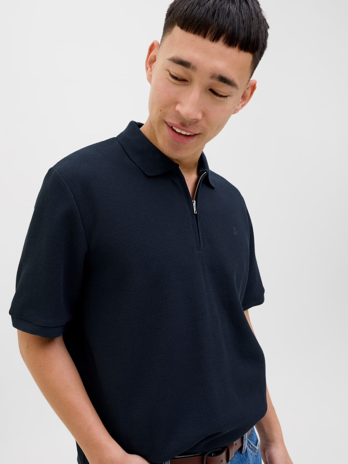 Austin Zip Polo Navy Blazer