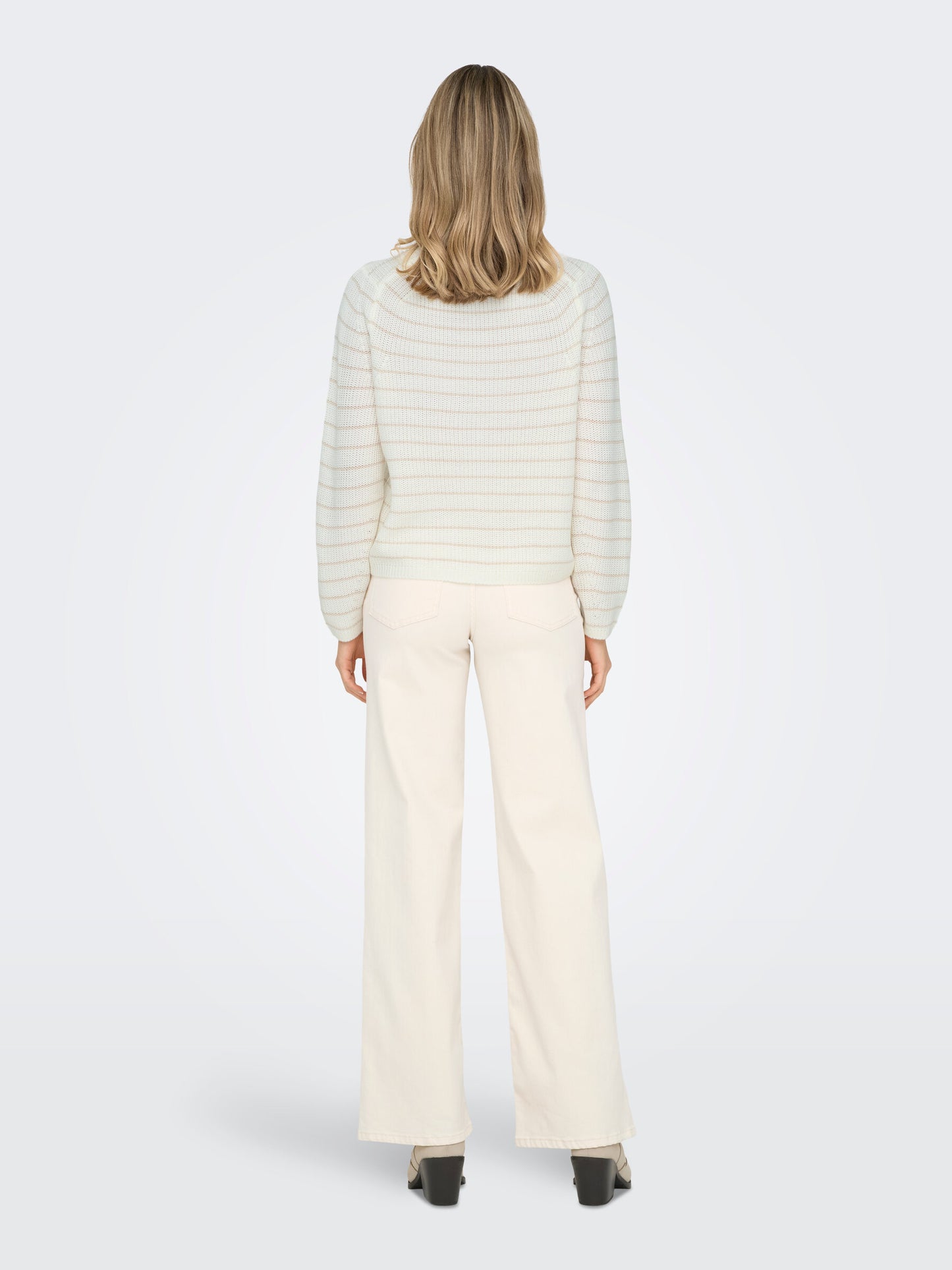 Base L/S O-Neck Pullover Knit Stripe:Pumice Stone