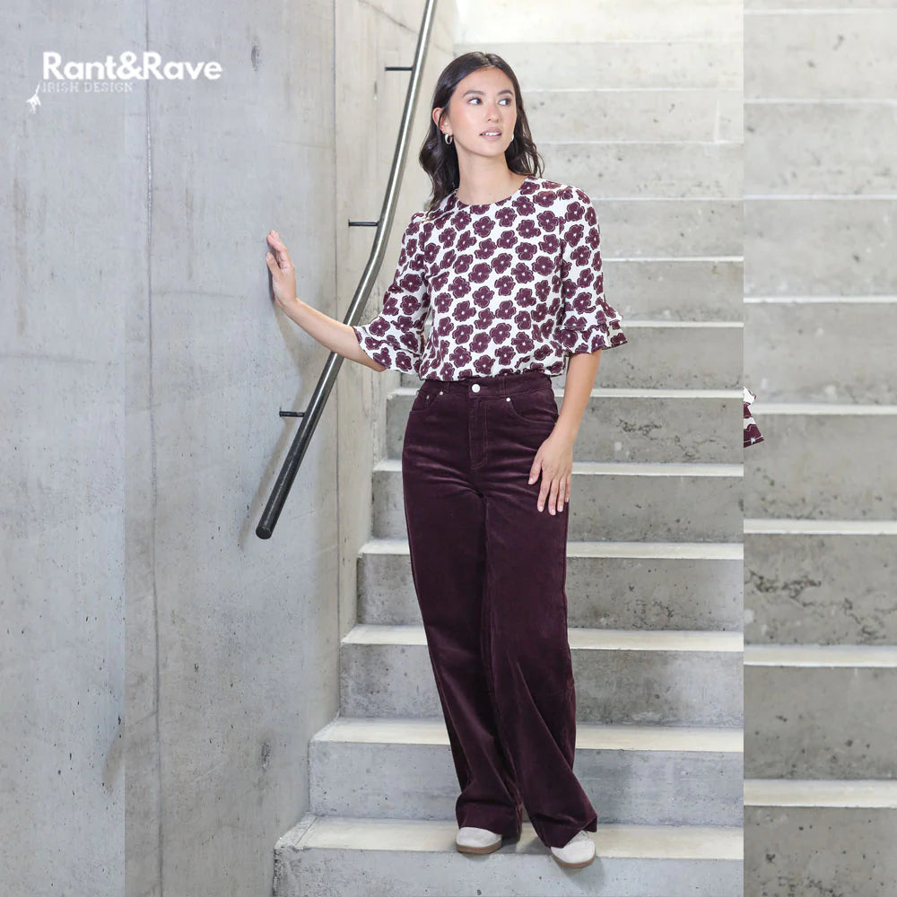 Jacinda Wide Leg Cord Plum