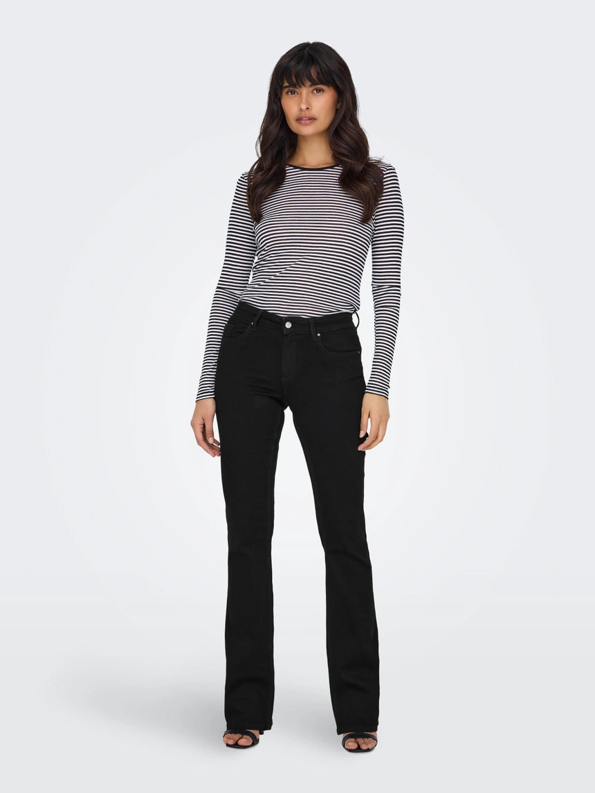 Onlblush Mid Flared - Bootcut Jeans - Black Denim