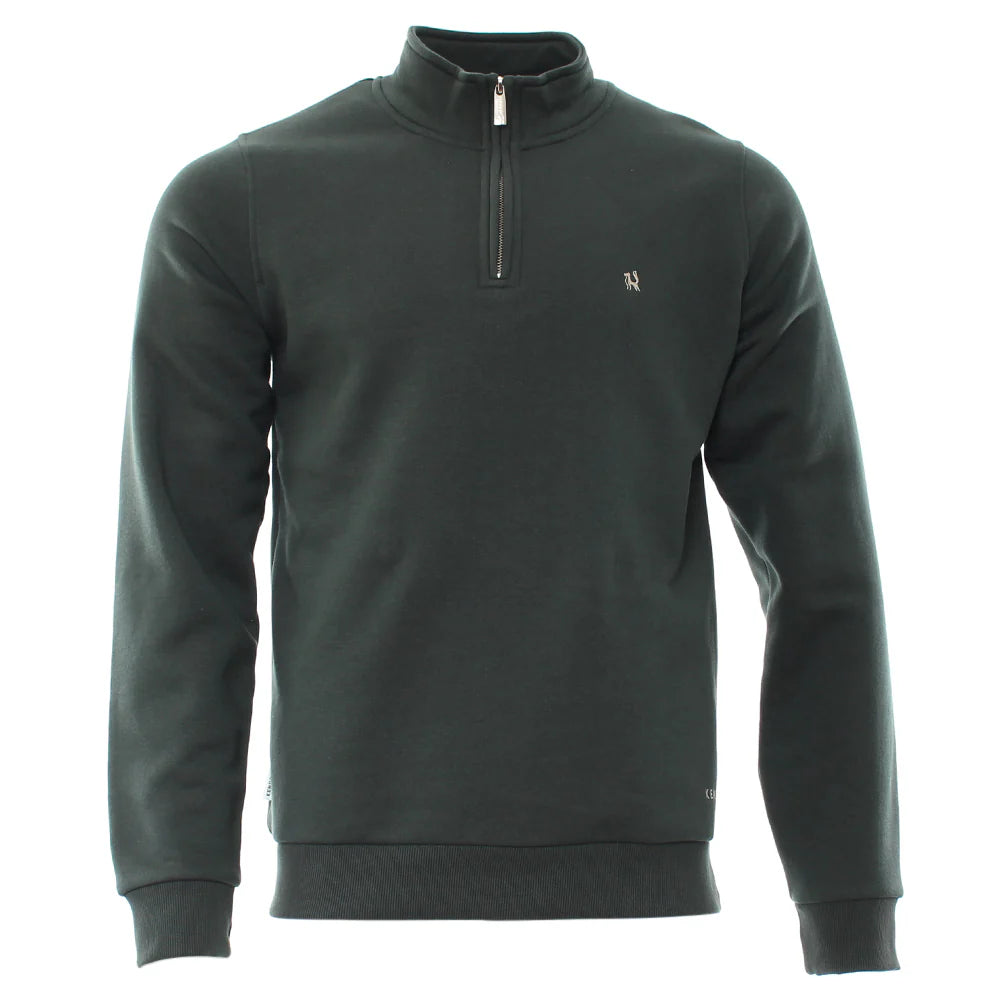 Jerald Half Zip Jumper Teal Melange