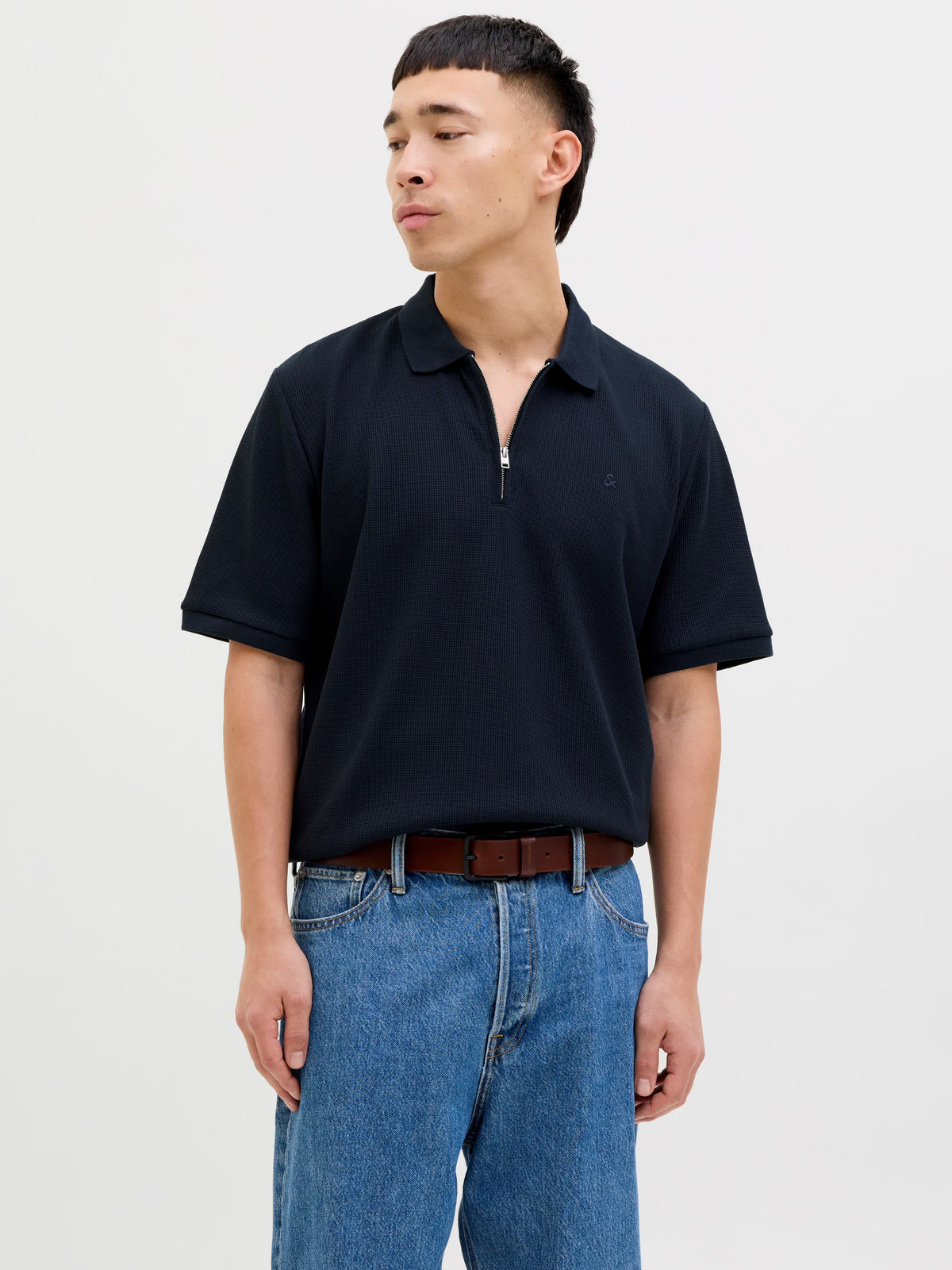 Austin Zip Polo Navy Blazer