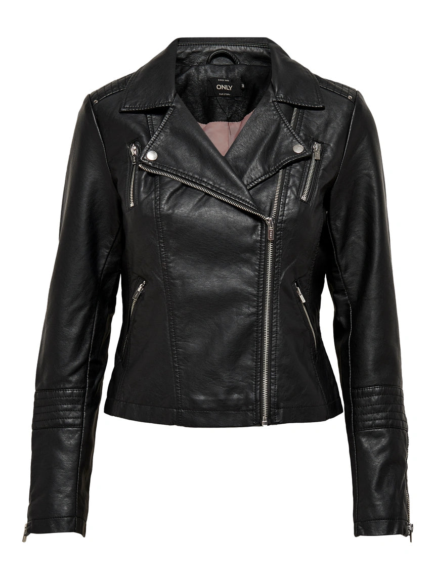 Onlgemma Faux Leather Jacket Black/Black