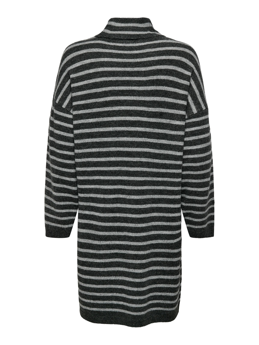 Talio Midi Dress Stripe Dark Grey Melange/ Light Grey