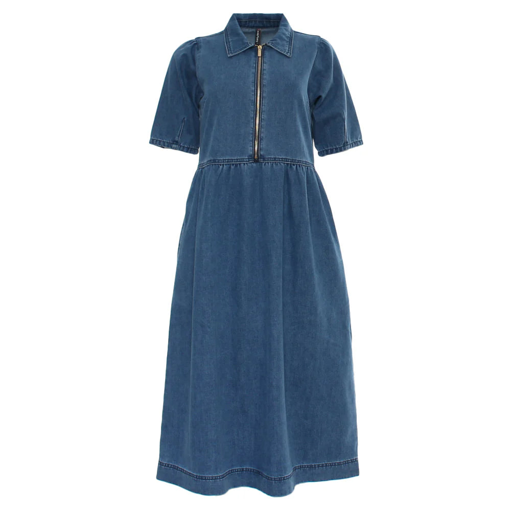 Jade Denim Dress Mid Blue