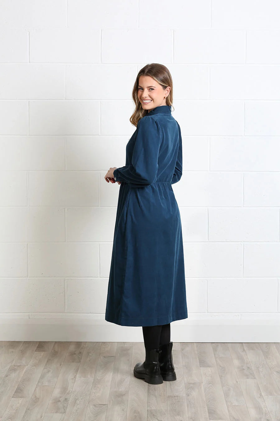 Hazel Shirt Dress Teal