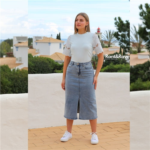 Maria Denim Skirt Ice Blue