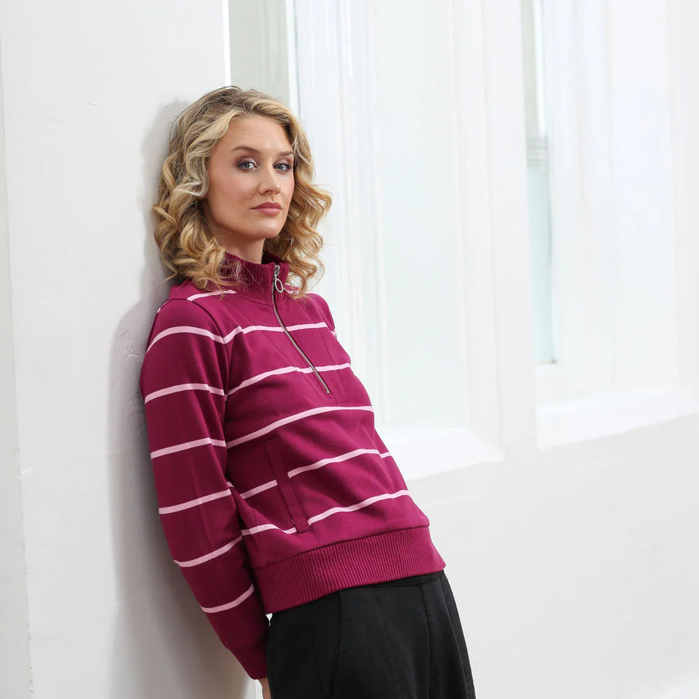 Molly Half Zip Grape