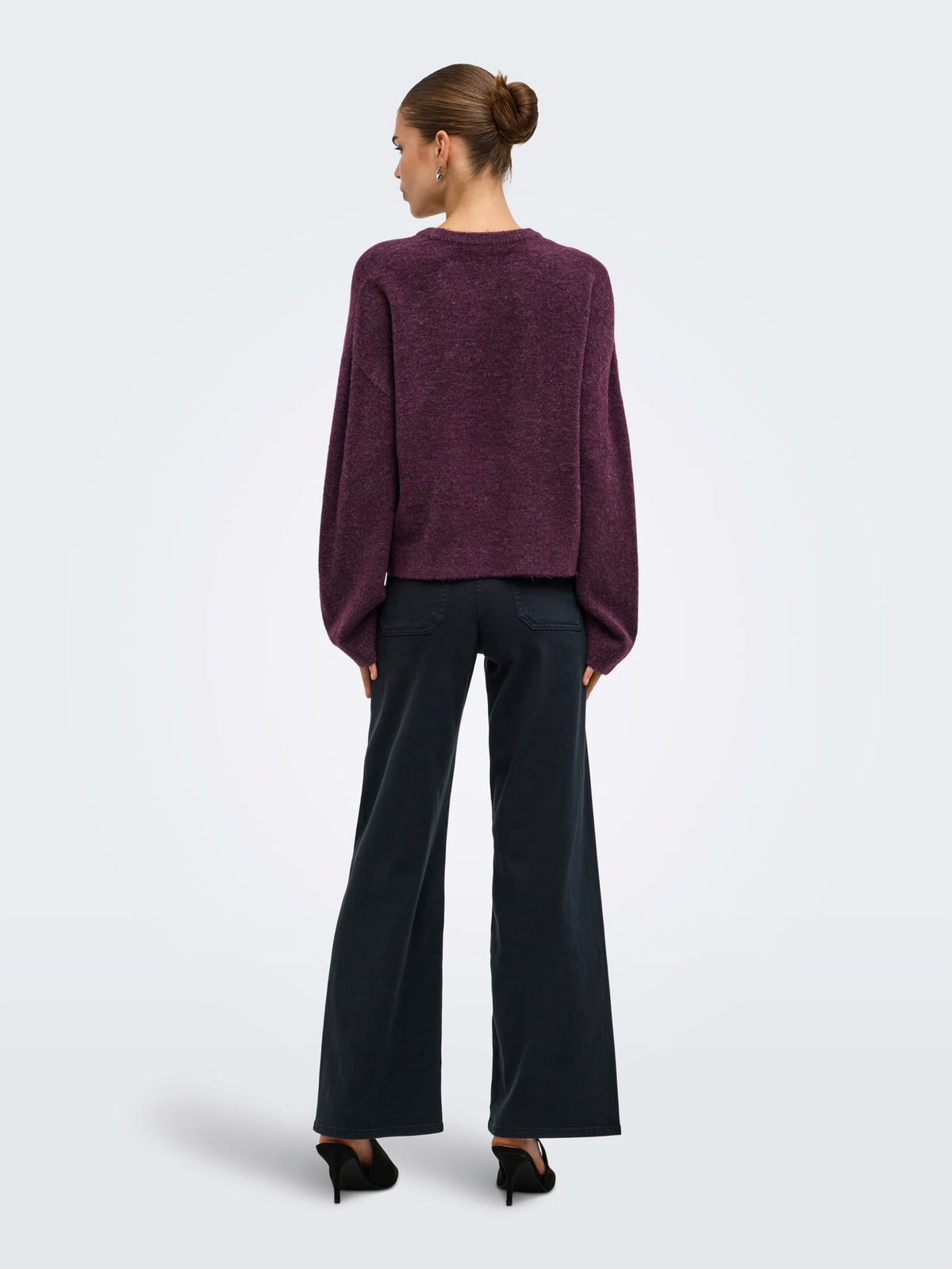 Simoni L/S O-Neck Mauve Wine/Melange