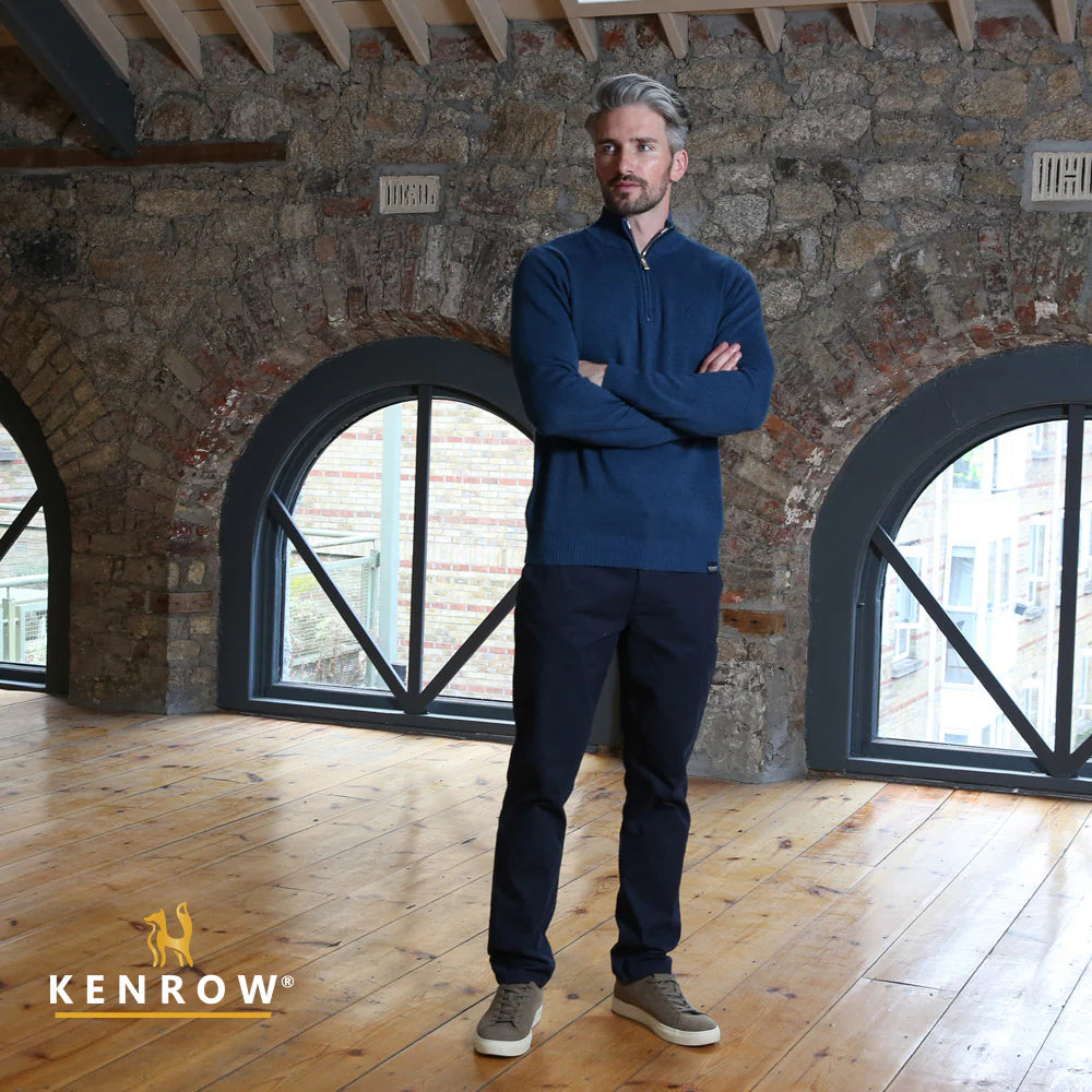 Vince Half Zip Knit Blue Melange