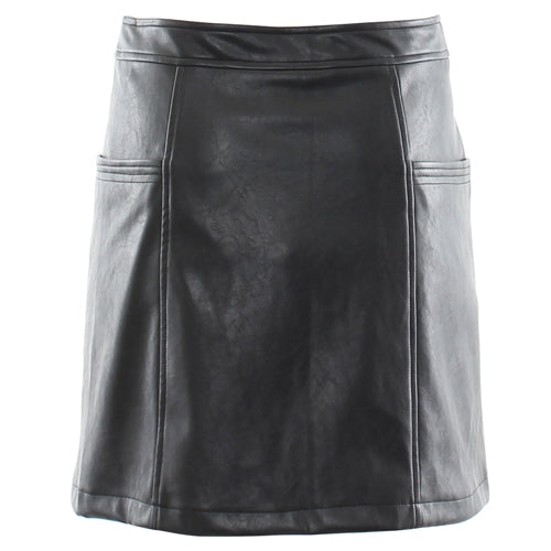 Helia Leather Skirt Black