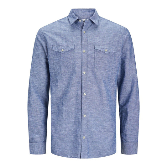 Josheridan Linen Blend Shirt Faded Denim