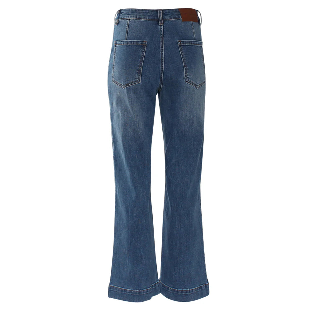 Janette Wide Leg Jean Mid Wash