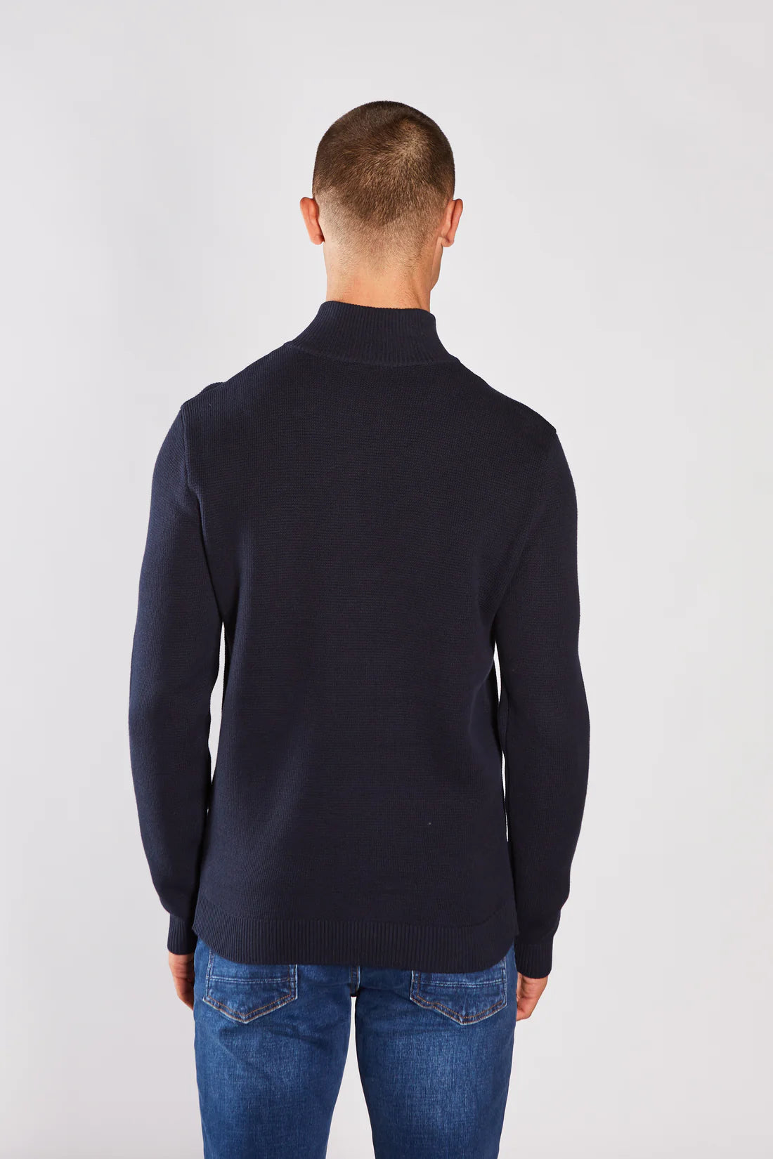 Twain Half Zip  Marl Salute Navy
