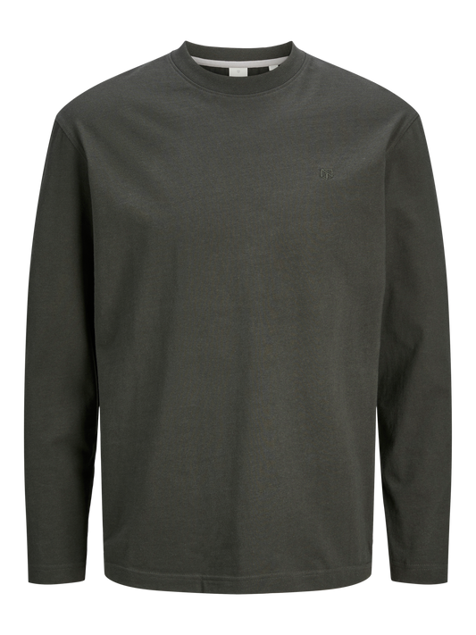 Clogan LS Solid Tee Crew Neck Peat