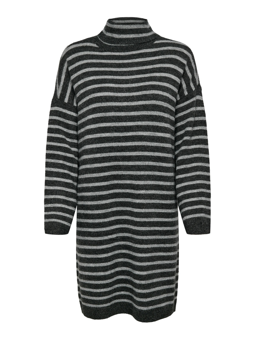 Talio Midi Dress Stripe Dark Grey Melange/ Light Grey