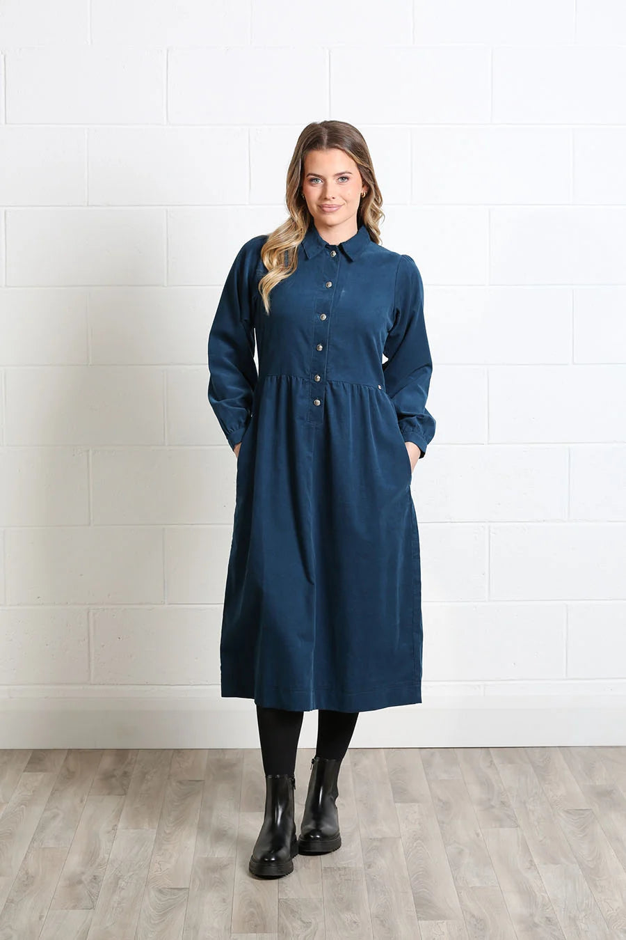 Hazel Shirt Dress Teal