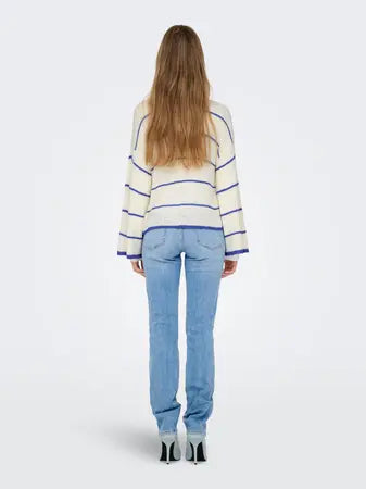 ONLGEENA 7/8 STRIPE O-NECK KNT