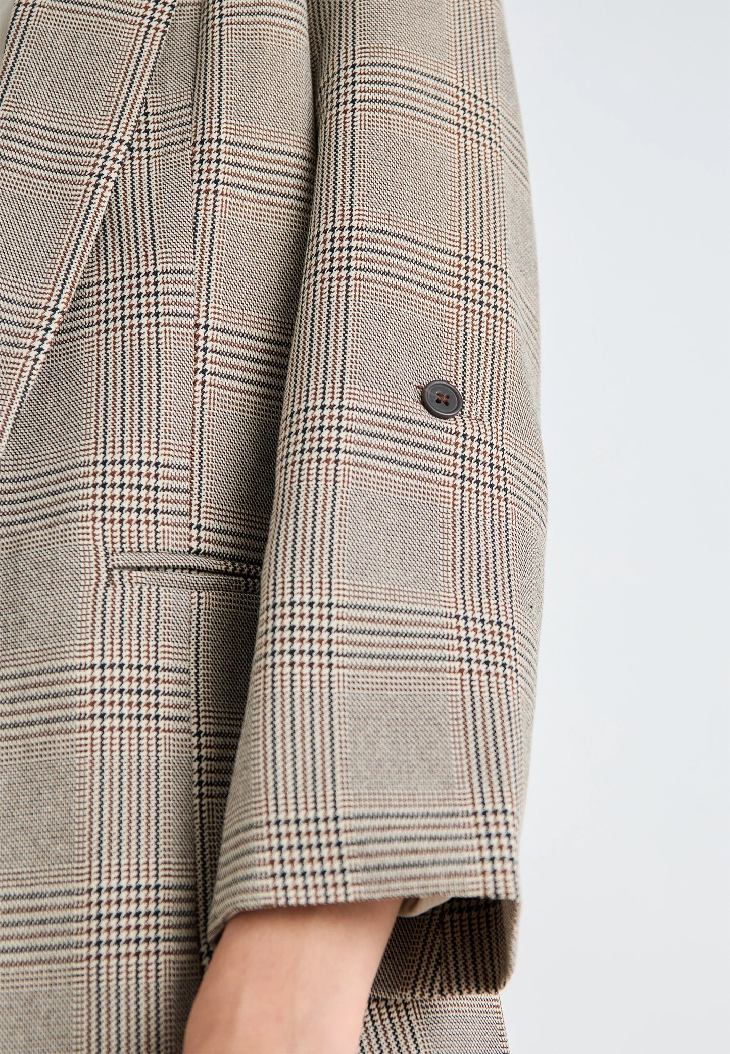 Kayle-Carol 3/4 Check Blazer Birch/ Toasted