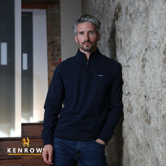 Caleb Half Zip Navy Blue
