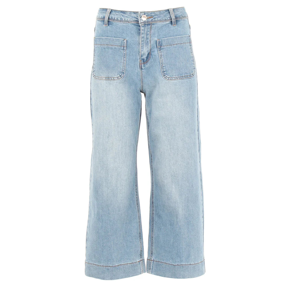 Teddie Crop Jean Ice Blue