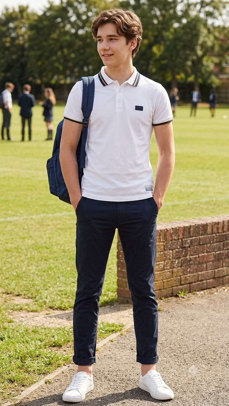 Aron Boys White Polo