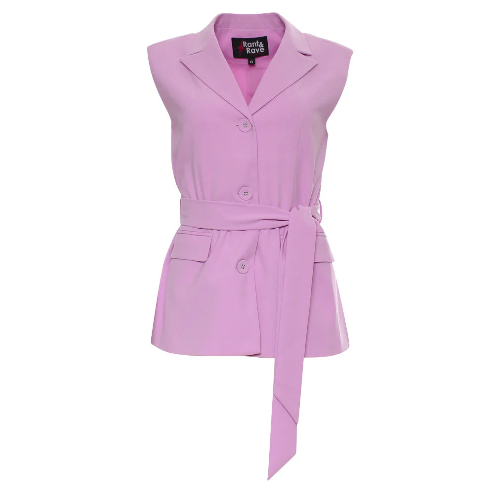 Carla Belted Waistcoat Orchid