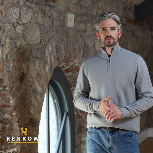 Ultan Half Zip Knit Grey