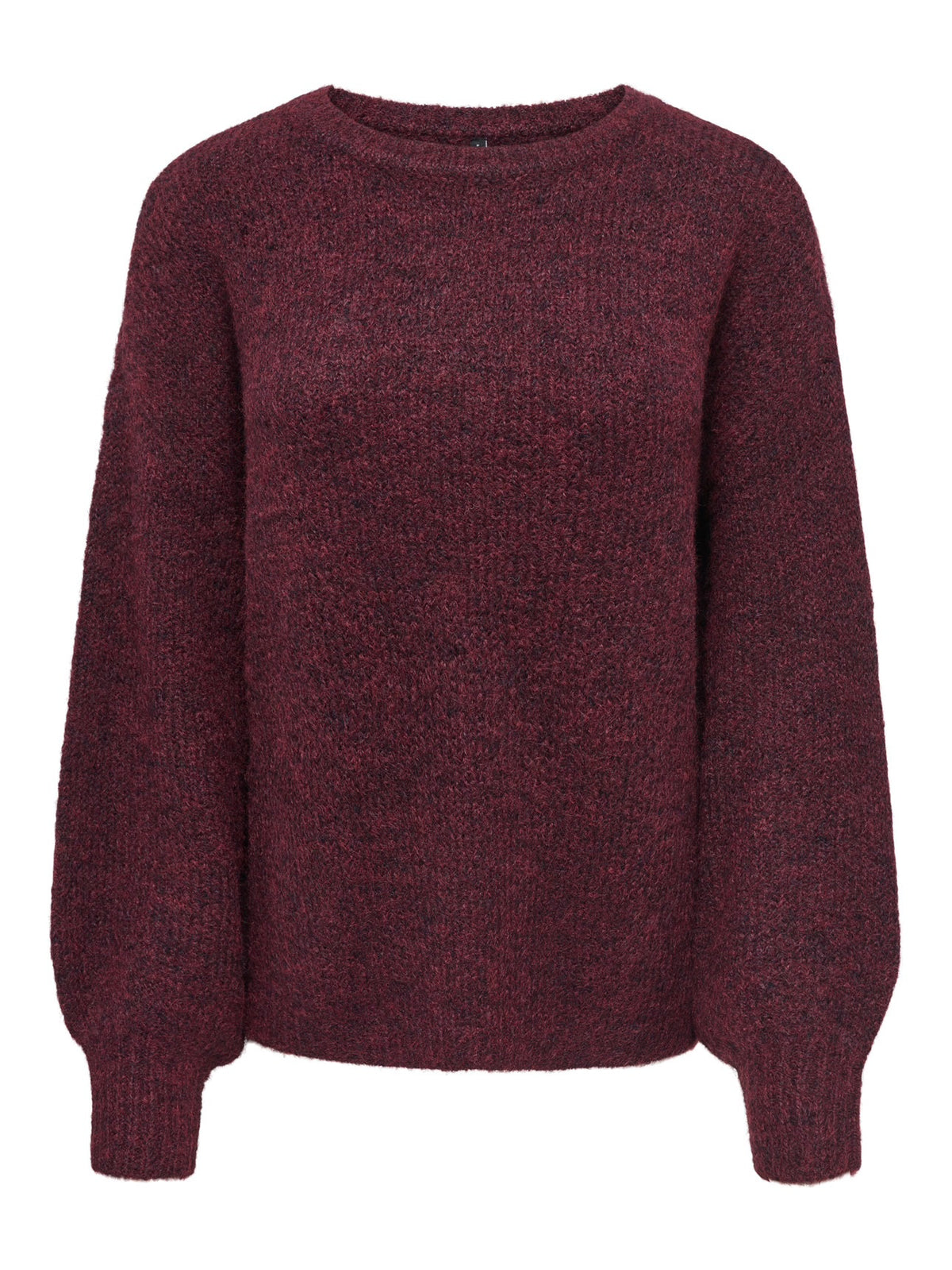 Nellie LS O Neck Knit Winetasting/Melange