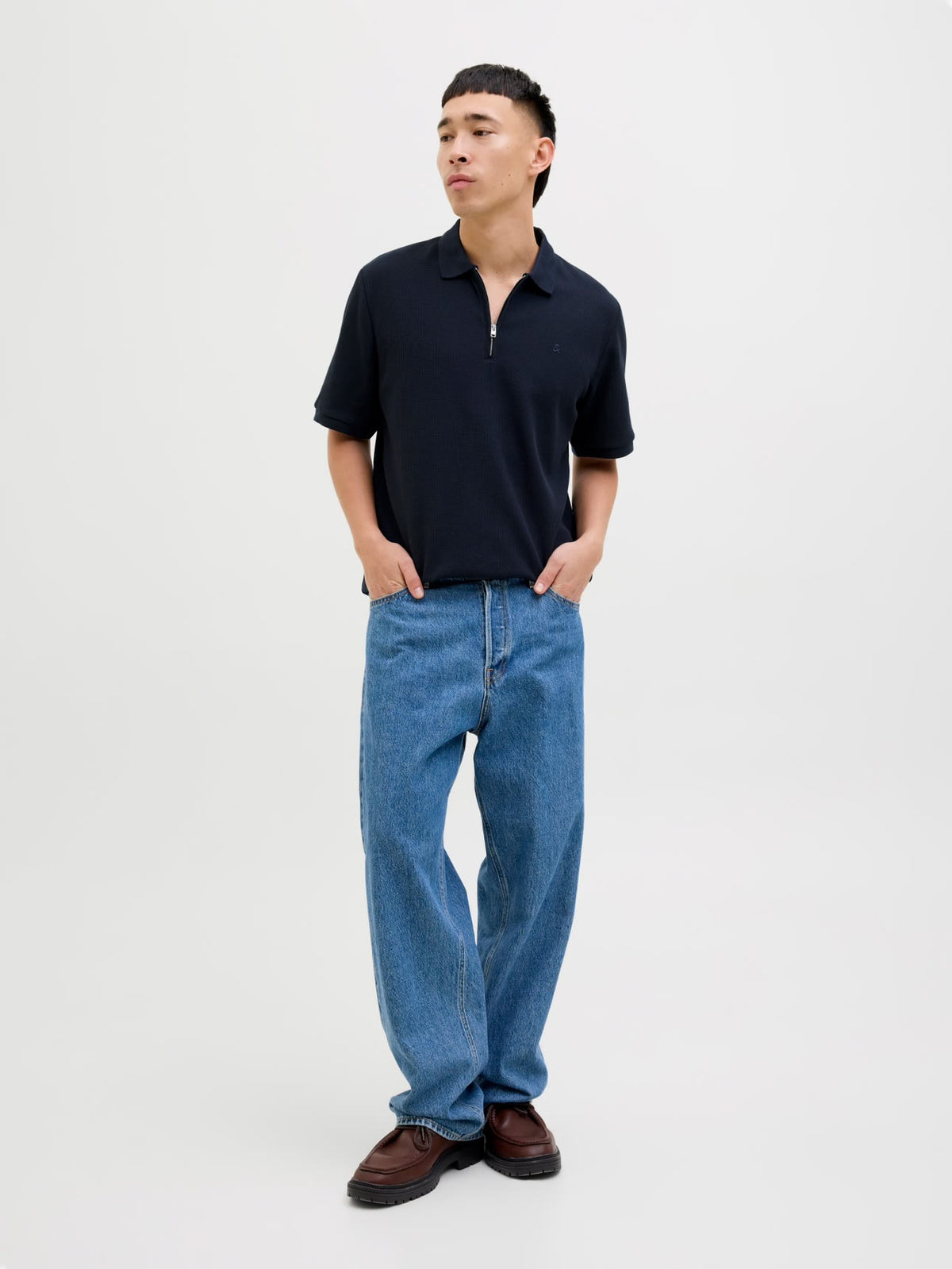 Austin Zip Polo Navy Blazer