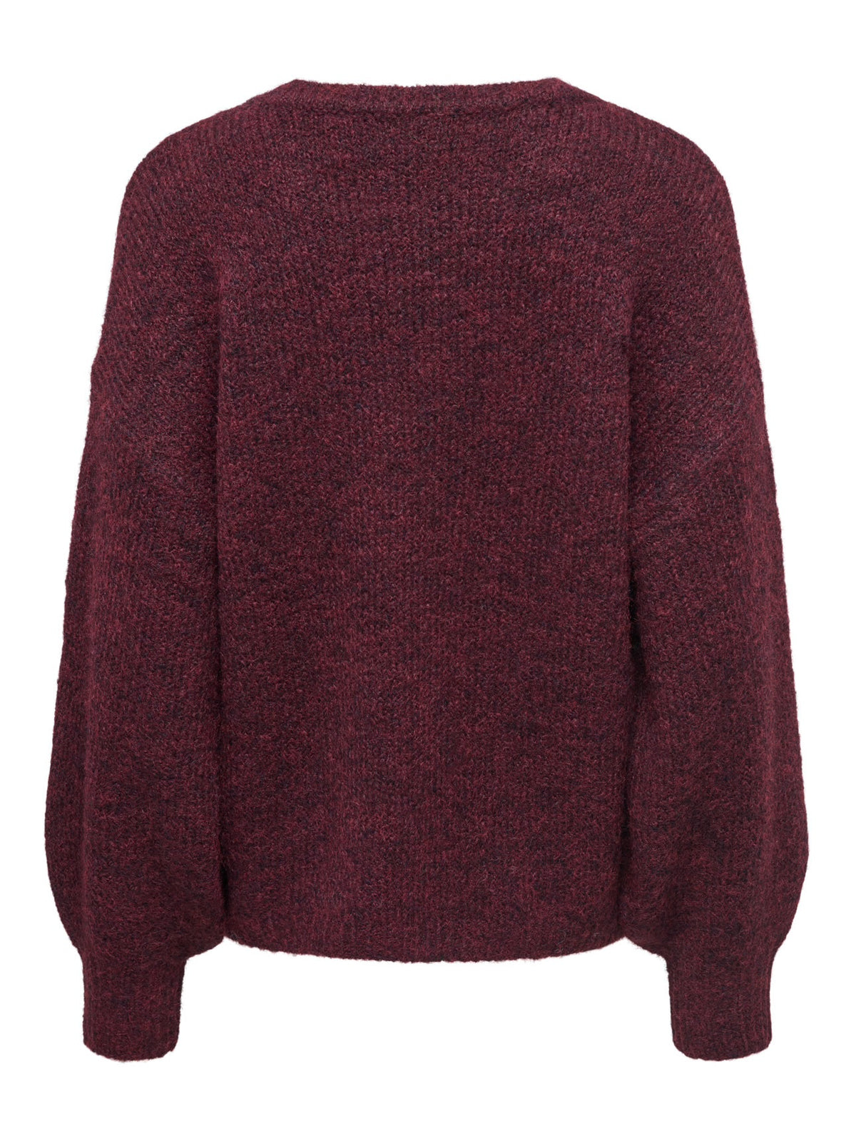 Nellie LS O Neck Knit Winetasting/Melange