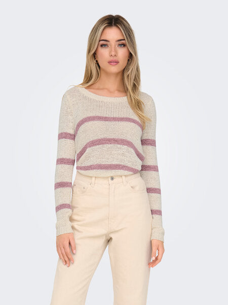 Geena L/S Pullover Eggnog/Lilas