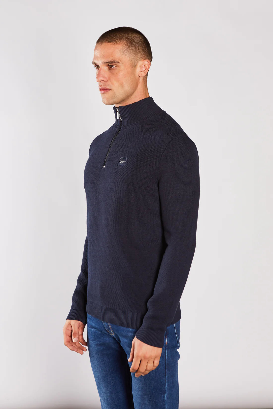 Twain Half Zip  Marl Salute Navy
