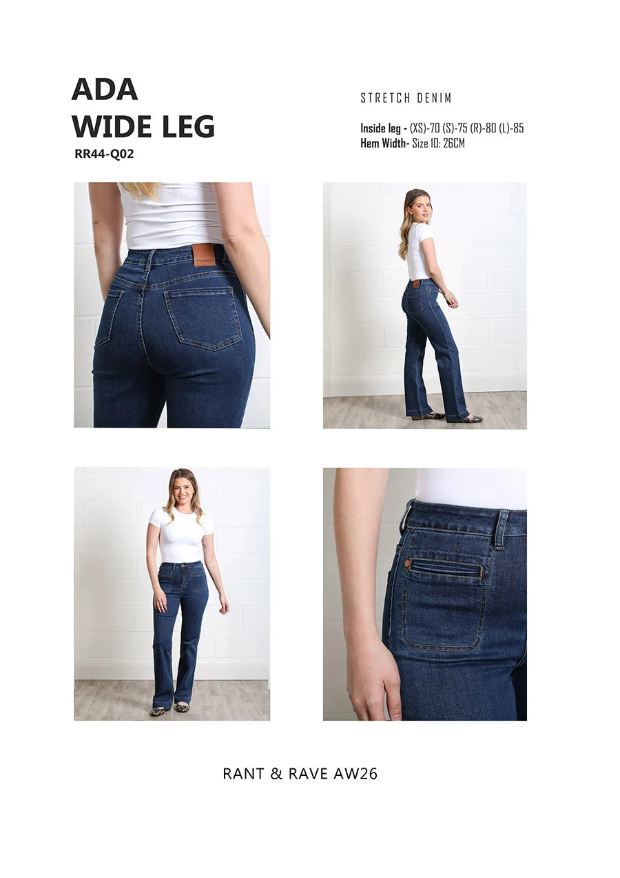 Ada Wide Leg Jean Mid Ink
