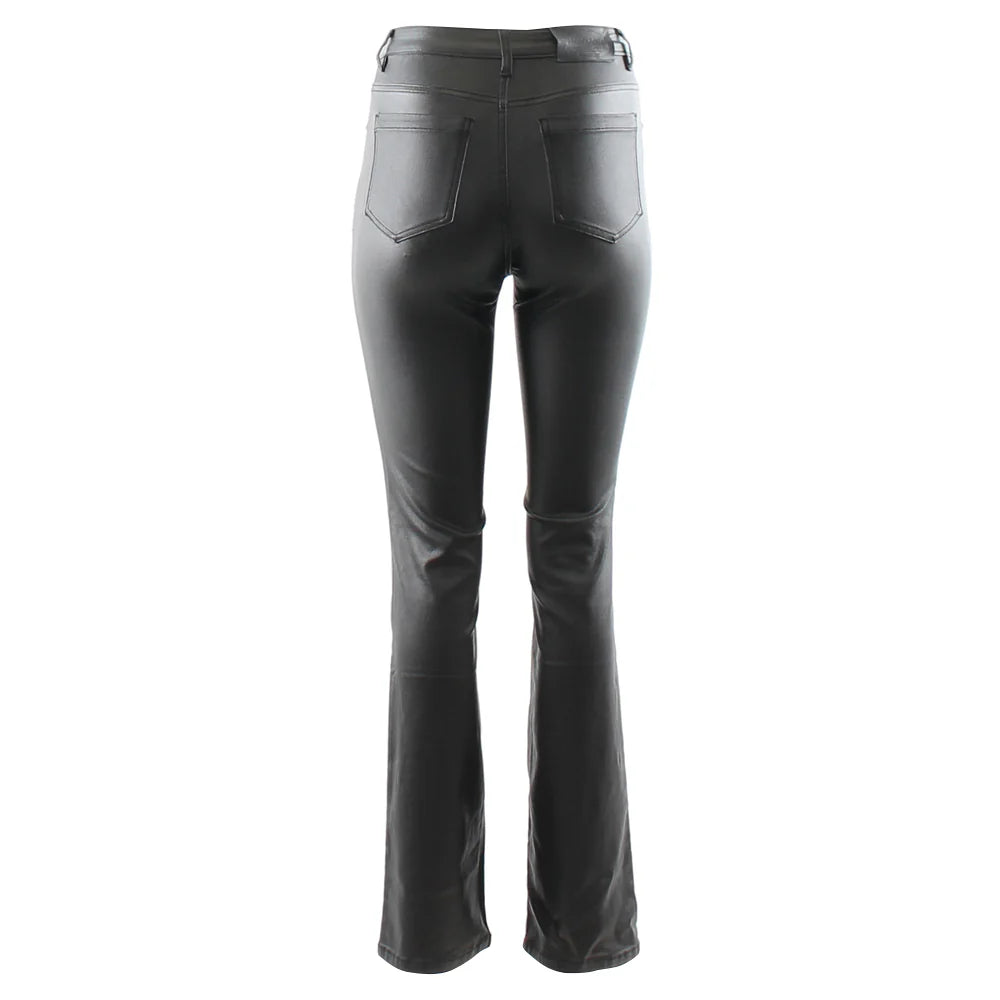 Trudy Bootcut Leatherette Jean Black