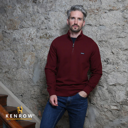 Caleb Half Zip Ruby