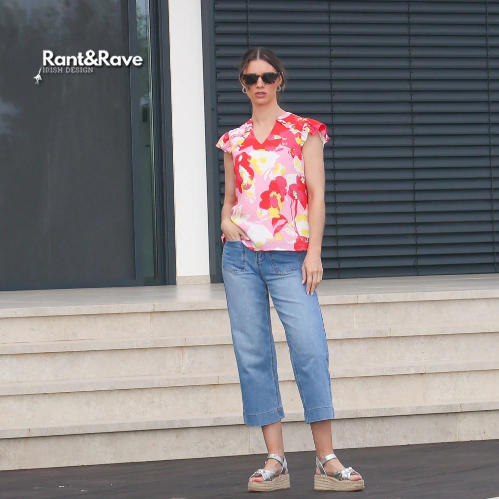 Teddie Crop Jean Ice Blue
