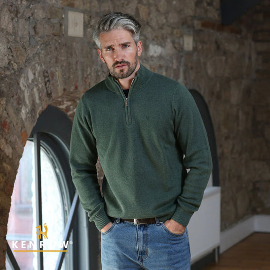 Vince Half Zip Knit Sage Melange