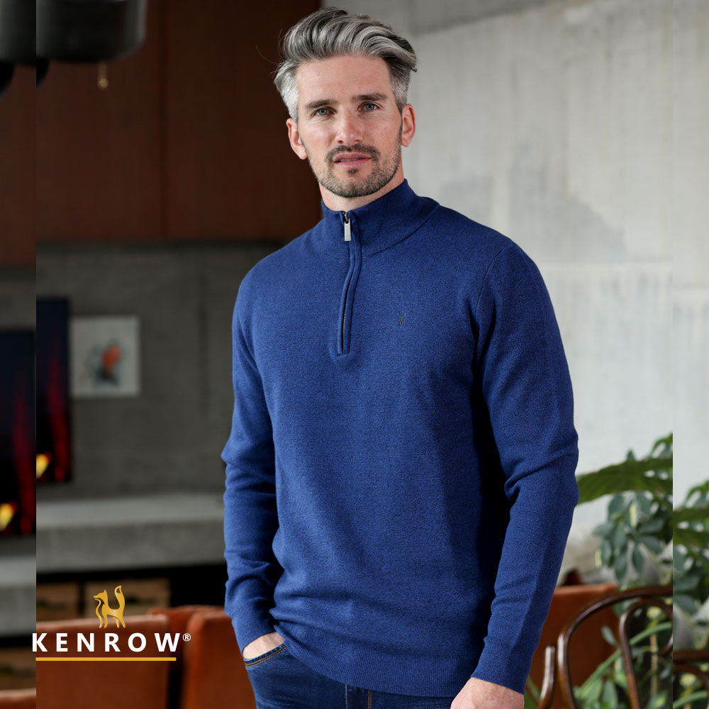 Gerry Half Zip Knit Blue Melange