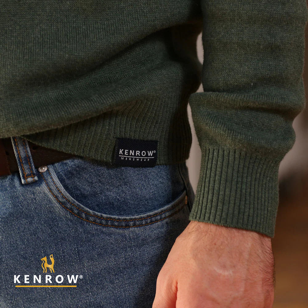 Vince Half Zip Knit Sage Melange