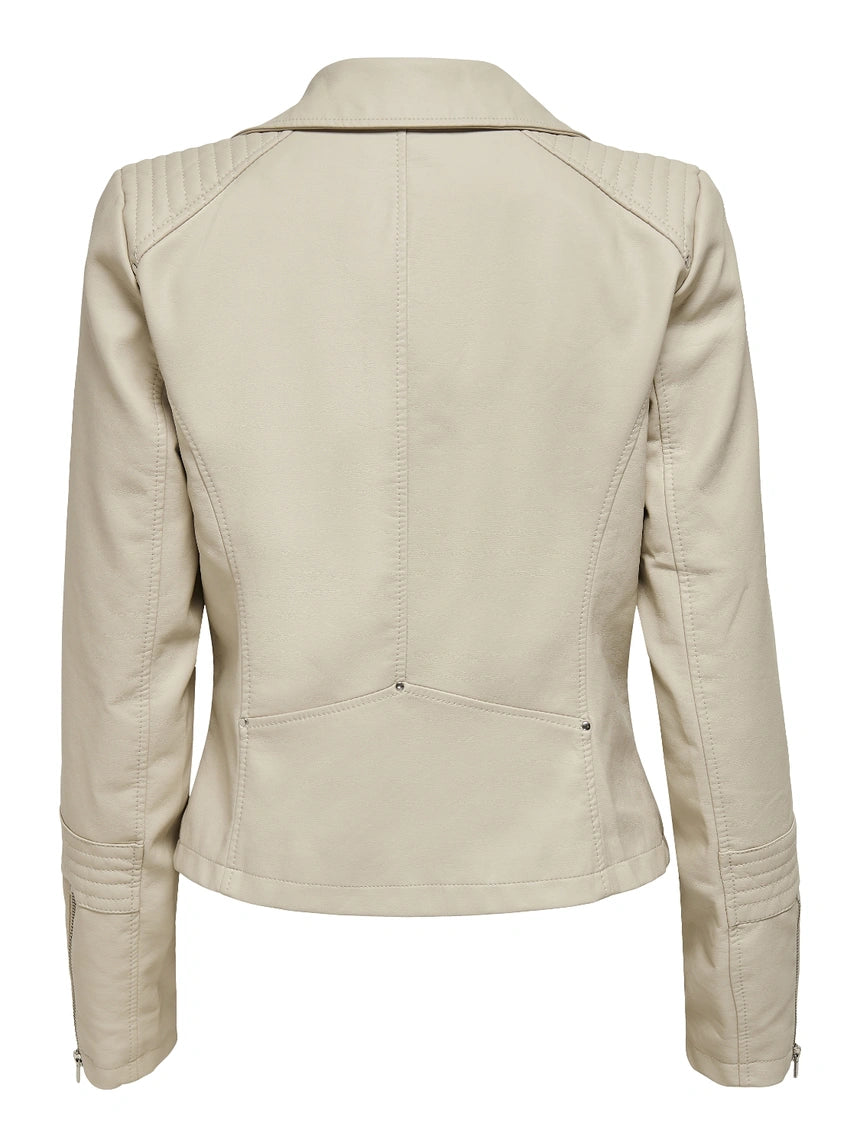 Onlgemma Faux Leather Jacket Silver Lining