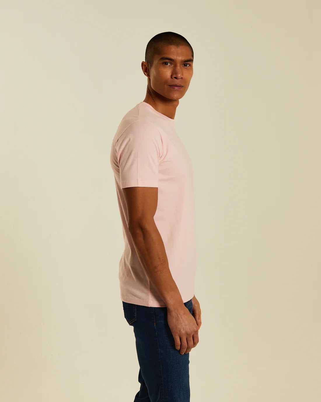 Basic Caden O Neck Tee Bermuda Pink