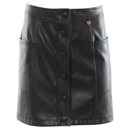 Helia Leather Skirt Black