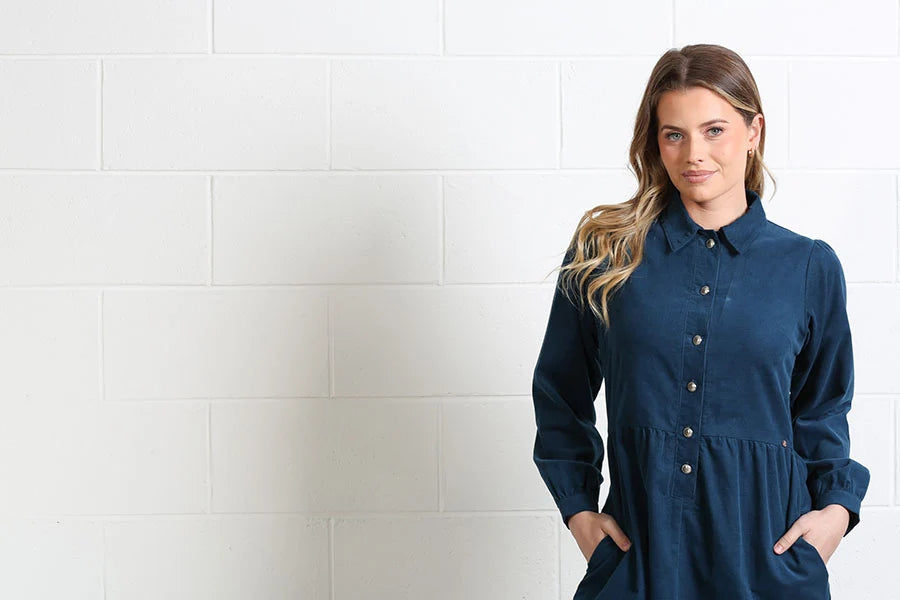 Hazel Shirt Dress Teal