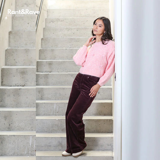 Jacinda Wide Leg Cord Plum