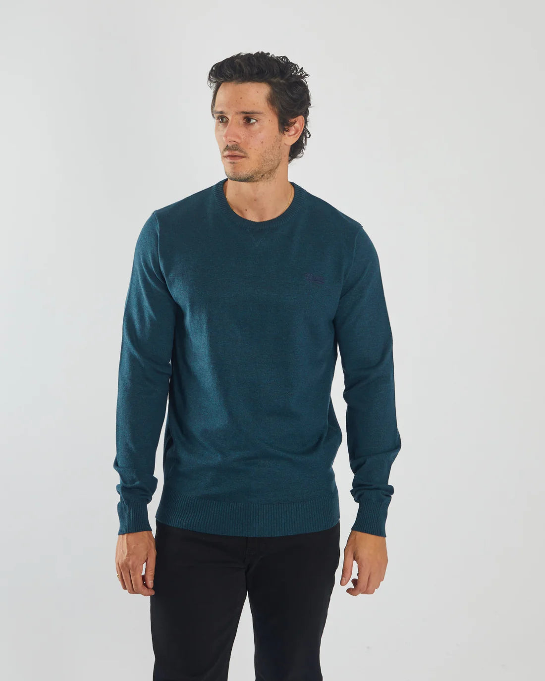 Dylan Round Neck Midnight Teal Marl