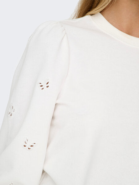 Femme L/S Puff Embroidery Cloud Dancer
