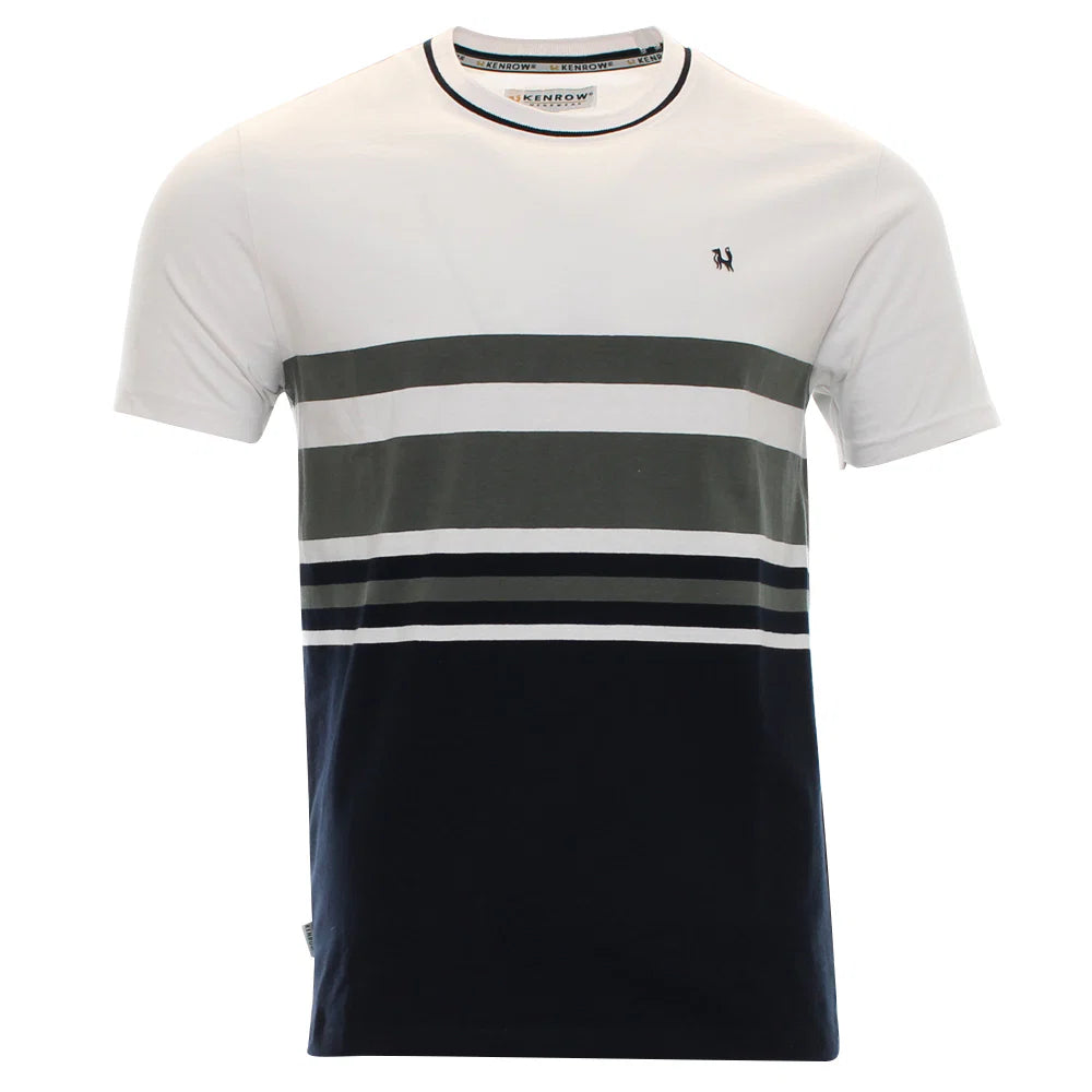 Griffin Striped Tee Khaki