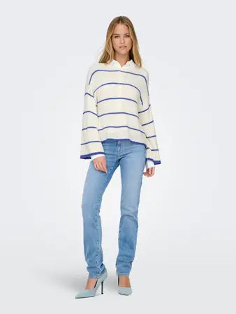 ONLGEENA 7/8 STRIPE O-NECK KNT