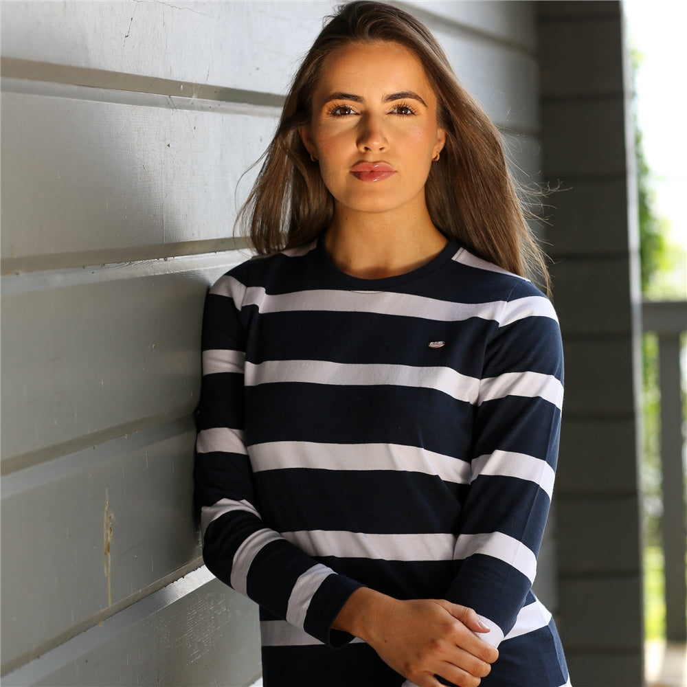 Mora Stripe L/S Top Navy/White